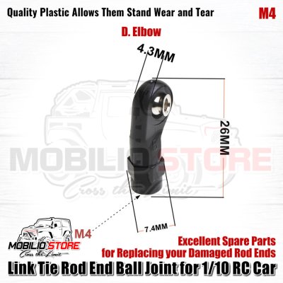 Link Tie Rod End Head Ball Joint M4 for Traxxas Axial RC 1/10 RC Car