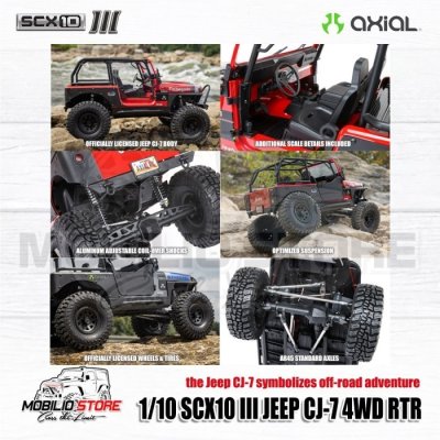 Axial SCX10 III JEEP CJ-7 1/10 Ready To Run RC Crawler Adventure RTR