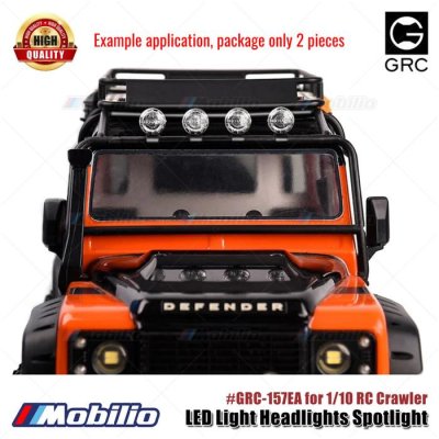 GRC 16mm LED Light Headlights Spotlight for 1/10 RC Crawler Axial SCX10 Traxxas TRX4 TRX6 Redcat Gen8 RGT YiKong  Remote Control #G157EA