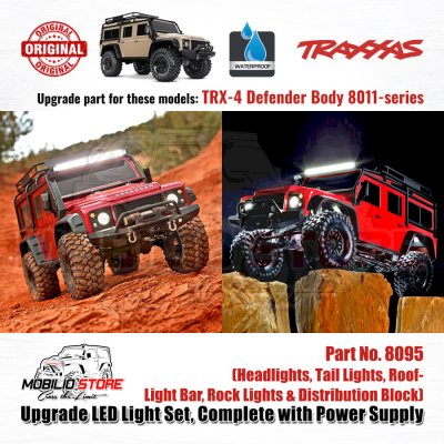 Upgrade LED Light Set with Power Supply 8095 for Traxxas TRX4 Defender