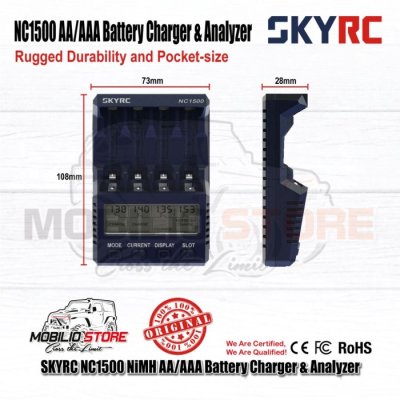 SKYRC NC1500 AAAAA Baterai Charger & Analyzer NiMH 5 V 2.1A USB Input