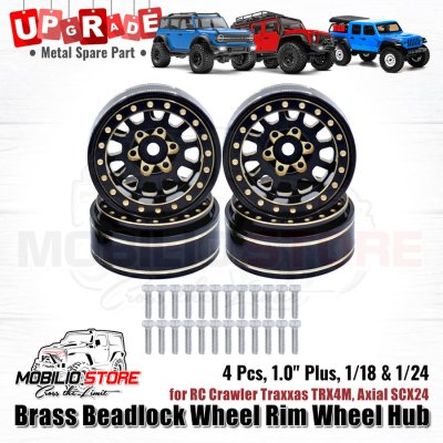 Upgrade Brass Beadlock Wheel Rim Wheel Hub 1.0 Plus f/ TRX4M SCX24 (A)