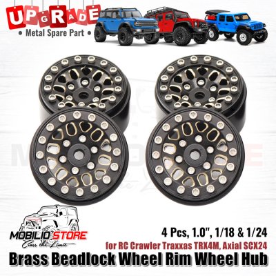 Upgrade - Brass Beadlock Wheel Rim Wheel Hub 1.0 for TRX4M SCX24 (C)