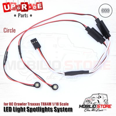LED Light Spotlights System for TRX4M 1/18 RC Crawler Car Upgrade Part