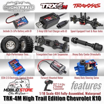 Traxxas 97064-1 TRX-4M High Trail Edition Chevrolet K10 1/18 Scale 4X4 RTR Clipless