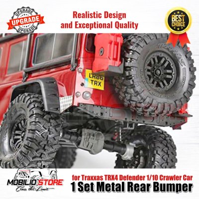 Upgrade Part 1 Set Metal Rear Bumper for Traxxas TRX4 Defender Crawler