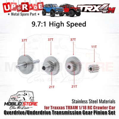 Upgrade Stainless Steel Transmission Gear Pinion Set for Traxxas TRX4M