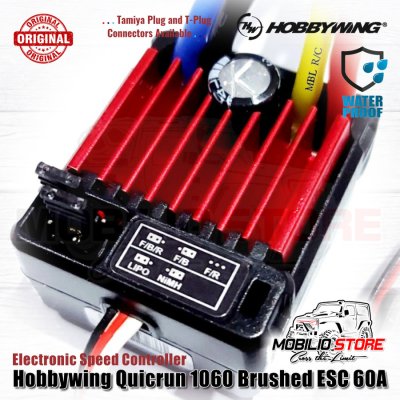 Hobbywing Quicrun 1060 Brushed ESC Waterproof 60A Speed Controller RC - T Plug