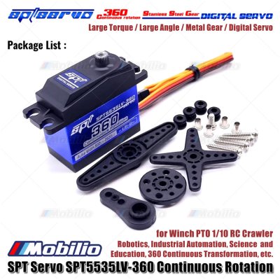 SPT Servo SPT5535LV-360 Continuous Rotation Metal Gear Digital Servo for Winch PTO 110 RC Crawler Robotics Industrial Automation Science and Education