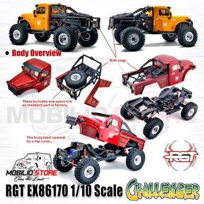 RGT EX86170 Challenger 1/10 Scale 2.4G 2-Speed FWD/4WD RC Car Crawler