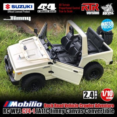 WPL C74-1 JA11C Jimny Canvas Convertible Realistic Hard Body RC 1/10 Scale Crawler Adventure RTR - C74-1 WP