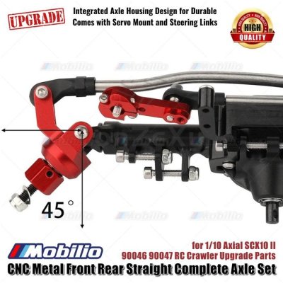 Upgrade Part CNC Metal Front Rear Straight Complete Axle Set Gardan for 1/10 Axial SCX10 II 90046 90047 RC Crawler Car Adventure