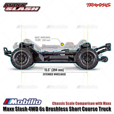 Traxxas Maxx Slash 4WD 6s Brushless Short Course Truck RTR Fully Assembled Ready-To-Race TQi 2.4 GHz Radio System VXL-6s