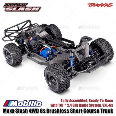 Traxxas Maxx Slash 4WD 6s Brushless Short Course Truck RTR Fully Assembled Ready-To-Race TQi 2.4 GHz Radio System VXL-6s