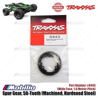 Traxxas Part #6443 Hardened Steel Spur Gear 50-tooth Machined Wide Face 1.0 Metric Pitch RC XRT Ultimate X-Maxx