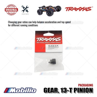 Traxxas Part #6483X 13-tooth pinion gear (1.0 metric pitch) fits 5 mm motor shafts and includes set screw for RC Sledge