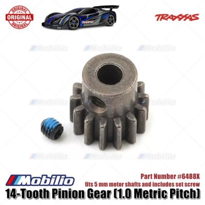 Traxxas Part #6488X 14-Tooth Pinion Gear (1.0 Metric Pitch) fits 5mm Motor Shaft for X0-1 X-Maxx XRT RC Car