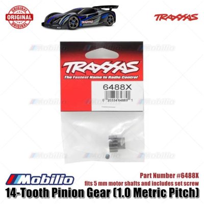 Traxxas Part #6488X 14-Tooth Pinion Gear (1.0 Metric Pitch) fits 5mm Motor Shaft for X0-1 X-Maxx XRT RC Car