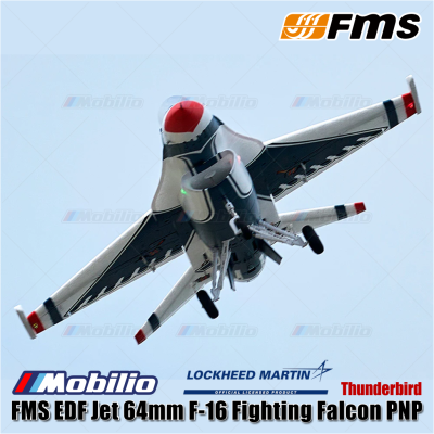 FMS EDF Jet 64mm F-16 Fighting Falcon PNP Thunderbird Blue Thunder RC Aero Modelling Aircraft