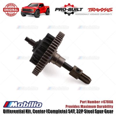 Traxxas Part #6780A Pro-Built Differential kit Center Complete 54T 32P Steel Spur Gear for RC Ford Raptor Slash Rustler Hoss Stampede
