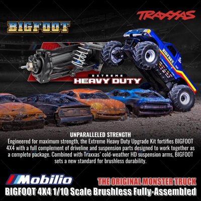 Traxxas 67134-4 BIGFOOT 4X4 1/10 Scale Brushless Fully-Assembled Monster Truck Ford Firestone Dengan BL-2s ESC dan Motor 3300 Kv - Control