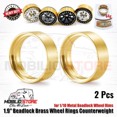 Upgrade 1.9 Beadlock Brass Wheel Rings Counterweight for 1/10 Crawler