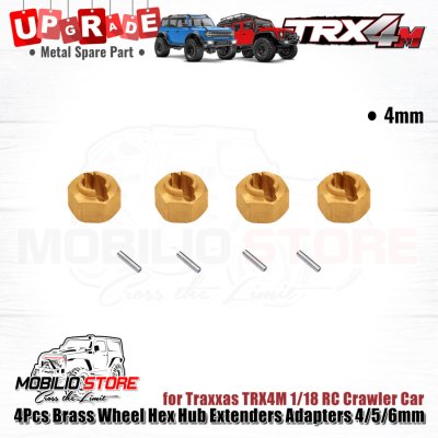 4 Pcs Brass Wheel Hex Hub Extenders Adapters 4/5/6mm for Traxxas TRX4M