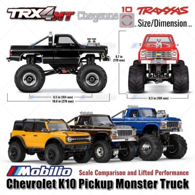 Traxxas TRX-4MT Chevrolet K10 Pickup Monster Truck Bigfoot 1/18 Scale 4X4 RTR Fully-Assembled Waterproof TRX4MT