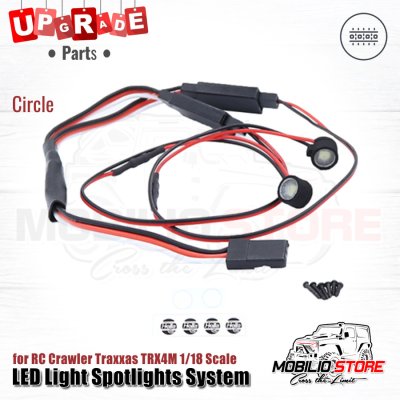 LED Light Spotlights System for TRX4M 1/18 RC Crawler Car Upgrade Part