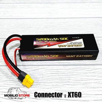 Vant Battery Lipo 2S 7.4 Volt 5200 mAh 50C Baterai RC Lithium Polimer