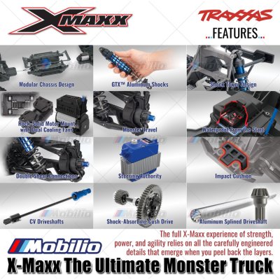 TRAXXAS New X-maxx Xmaxx 1/6 Scale Monster Truck Belted Sledgehammer Tires 8s Brushless 4WD TQI TSM RTR