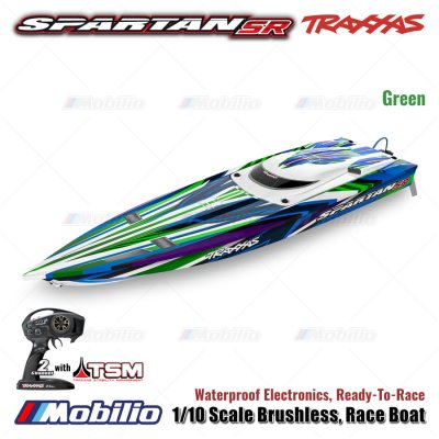 Traxxas 103076-4 Spartan SR 1/10 Scale Brushless Race Boat RC Waterproof Electronics Ready-To-Race