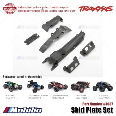 Traxxas Part #7037 Skid Plate Set for RC 1/16 E-Revo Slash Summit