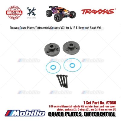 Traxxas Part #7080  Cover Plates Differential (front or rear)/ gaskets (2)/ O-rings (2)/ 2x14mm BCS (3) for RC 1/16 E-Revo 1/16 Slash 1/16 Summit Traxxas Part #7080  Cover Plates Differential (front or rear)/ gaskets (2)/ O-rings (2)/ 2x14mm BCS (3) for RC 1/16 E-Revo 1/16 Slash 1/16 Summit