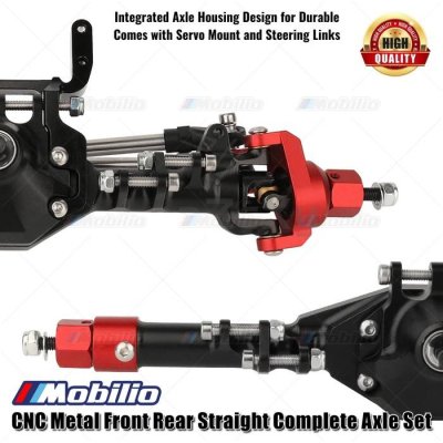 Upgrade Part CNC Metal Front Rear Straight Complete Axle Set Gardan for 1/10 Axial SCX10 II 90046 90047 RC Crawler Car Adventure