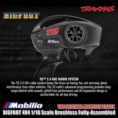 Traxxas 67134-4 BIGFOOT 4X4 1/10 Scale Brushless Fully-Assembled Monster Truck Ford Firestone Dengan BL-2s ESC dan Motor 3300 Kv - Control