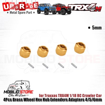 4 Pcs Brass Wheel Hex Hub Extenders Adapters 4/5/6mm for Traxxas TRX4M