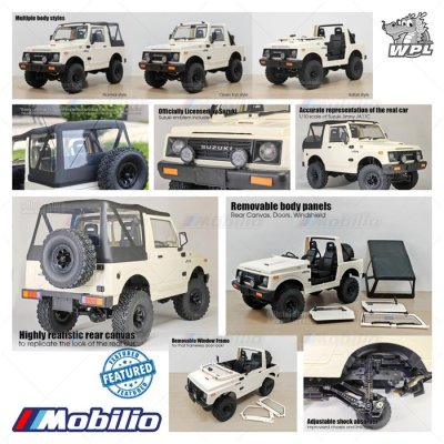 WPL C74-1 JA11C Jimny Canvas Convertible Realistic Hard Body RC 1/10 Scale Crawler Adventure RTR - C74-1 WP