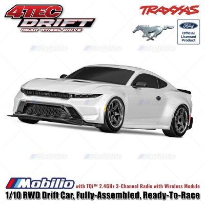Traxxas 105237-4 Ford Mustang 4-Tec Drift 1/10 RWD Car Waterproof RTR TSM with Wireless Module
