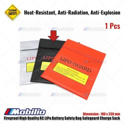 Tas Baterai - Fireproof High Quality RC LiPo Battery Safety Bag Safeguard Charge Sack 180x230mm - 300x230mm - 18x23cm Red