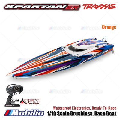 Traxxas 103076-4 Spartan SR 1/10 Scale Brushless Race Boat RC Waterproof Electronics Ready-To-Race