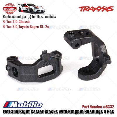 Traxxas Part #8332 Left and Right Caster Blocks with Kingpin Bushings RC 4-Tec Chassis