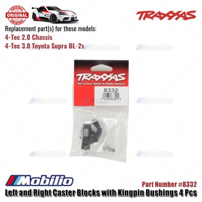 Traxxas Part #8332 Left and Right Caster Blocks with Kingpin Bushings RC 4-Tec Chassis
