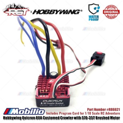 RGT Part #R86621 Hobbywing Quicrun 80A Customed Crawler Power KIT with 570-35T Brushed Motor Combo Electronic RC 1/10 Adventure