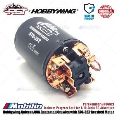 RGT Part #R86621 Hobbywing Quicrun 80A Customed Crawler Power KIT with 570-35T Brushed Motor Combo Electronic RC 1/10 Adventure