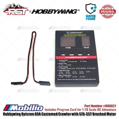 RGT Part #R86621 Hobbywing Quicrun 80A Customed Crawler Power KIT with 570-35T Brushed Motor Combo Electronic RC 1/10 Adventure