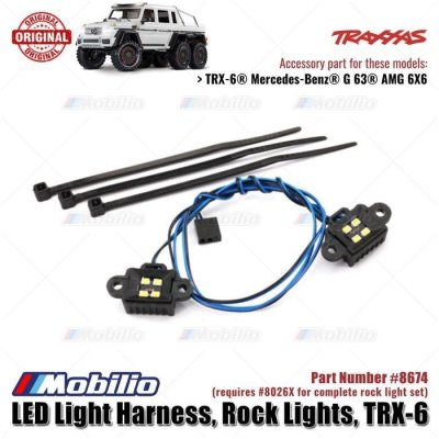 Traxxas Part #8897 LED Light Harness Rock Lights TRX-6 Requires 8026X for Complete Rock Light Set TRX6 Mercedes-Benz G 63 AMG 6X6