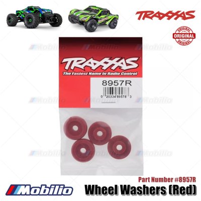 Traxxas Part #8957R Red Wheel Washers for RC Traxxas Maxx or Maxx Slash