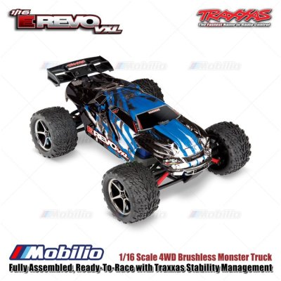 Traxxas Mini E-Revo VXL 1/16 Scale 4WD Brushless Monster Truck Fully Assembled RTR