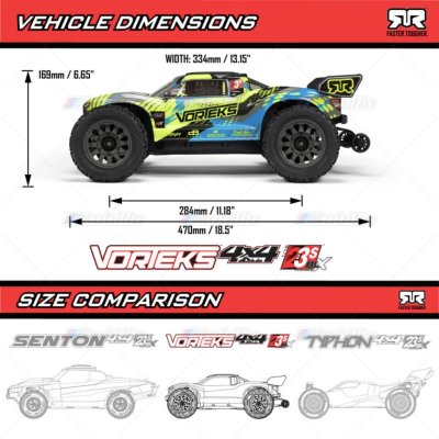 Arrma 1/10 VORTEKS 223S DSC 4X4 RTR Brushless Stadium Truck RTR #ARA4305V4 Remote Control